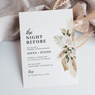 Invitation Boho pampas herbe mariage