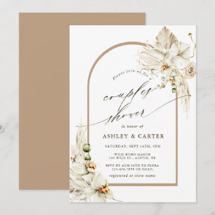 Invitation Boho Pampas Orchidée en laiton Floral Couples Douc