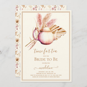 Invitation Boho Pampas Tea Party Fête des mariées