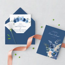 Boho pastel bleu & brush choral Mariage