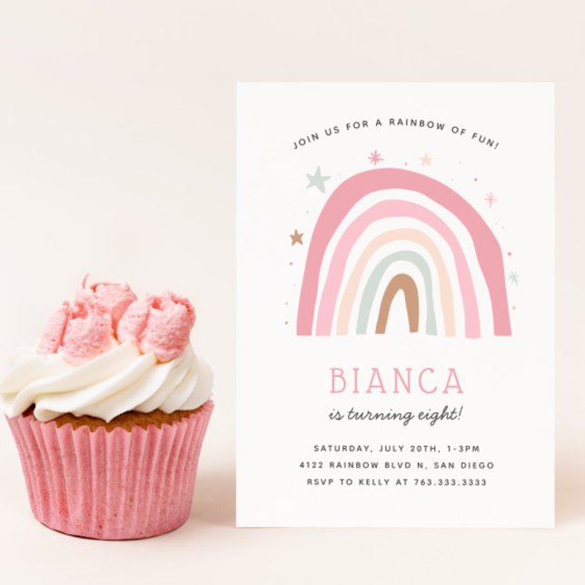 Invitation Boho Pastel Rainbow Girl's Birthday Party (Créateur téléchargé)