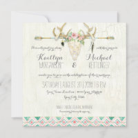 BOHO Pays Rustique Floral Cerf Crâne Antler Arrow