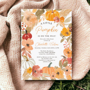 Invitation Boho Petit citrouille baby shower d'automne