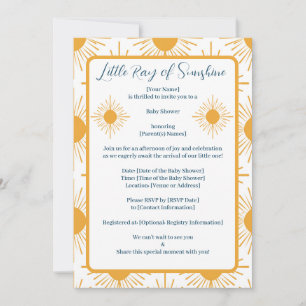 Invitation Boho Petit Rayon de Soleil Baby Shower Neutre