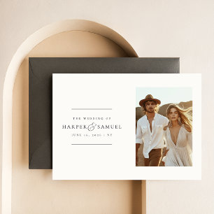 Invitation Boho Photo Wedding Élégant moderne
