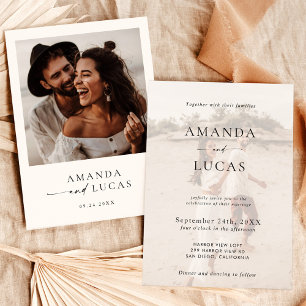 Invitation Boho Photo Wedding   Minimaliste modern