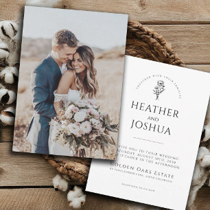 Invitation Boho Photo Wedding Minimaliste modern