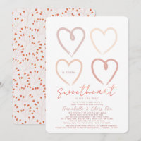 Boho Pink Hearts Sweetheart Baby shower par courri