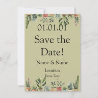 Boho Plantes pointillés Enregistrer la date