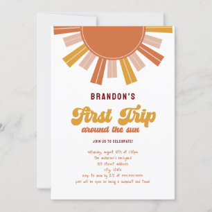Invitation Boho Premier voyage autour du soleil 1er anniversa
