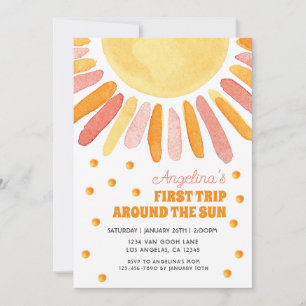 Invitation Boho Premier voyage autour du soleil Anniversaire 