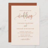 Boho Pretty Calligraphie Script Terracotta Mariage