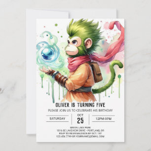 Invitation Boho Printable Singe Anniversaire