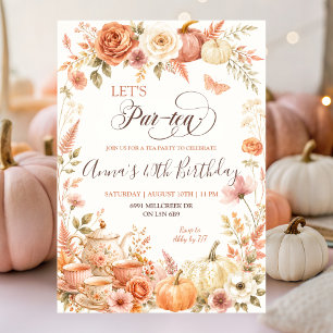 Invitation Boho Pumpkin Automne Floral Tea Party Anniversaire