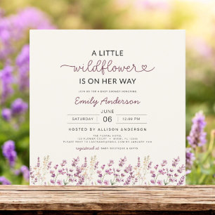 Invitation Boho Purple Lilac Un Petit Baby shower Fleur sauva