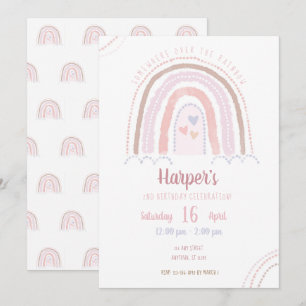 Invitation Boho quelque part au-dessus de l'anniversaire de l