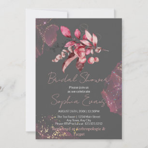 Invitation Boho Red Berries & Greenery Greenery Fête des mari