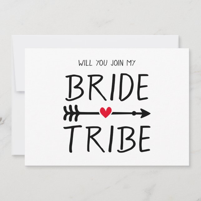 Invitation Boho Red Heart Flèche Vous Rejoindra À Ma Tribu De (Devant)