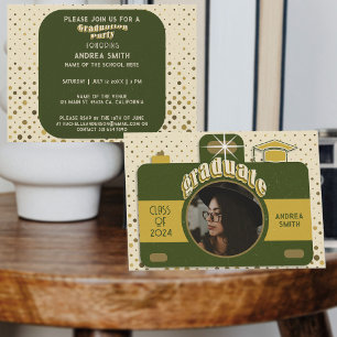 Invitation Boho Rétro Fête de Diplômés Ajouter une Photo Joli