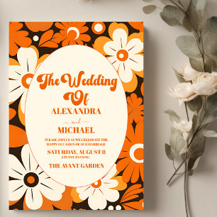 Invitation Boho Retro Floral Mariage