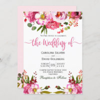 Boho Rose Aquarelle Florale Typographie Mariage