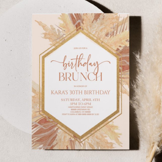 Invitation Boho rose Bohème Floral Anniversaire Bruch Party (Créateur téléchargé)