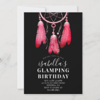 Boho Rose Dream Catcher Glamping Anniversaire Noir