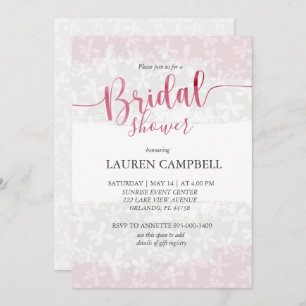 Invitation Boho Rose Floral Fête des mariées d'aquarelle