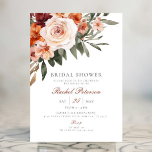 Invitation Boho Rose Floral Greenery Fête des mariées Invitat