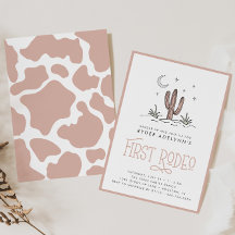 Boho rose moderne filles premier rodéo 1er anniver