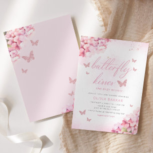 Invitation Boho rose papillon floral embrasse Baby shower fil