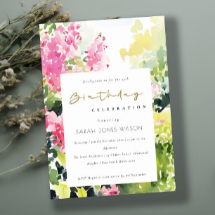 Invitation Boho Rose Vert Tropical Bougainvilliers Anniversai