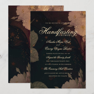 Invitation Boho rouge foncé Botanique gothique Floral Handfas