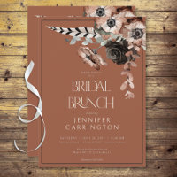 Boho rouille Fleurs noires et blanches Brunch nupt