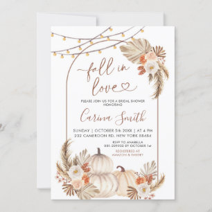 Invitation Boho Rustic Citrouille tomber dans la Fête des mar