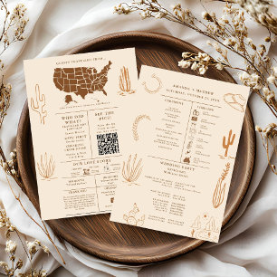 Invitation Boho Rustic Western Cowboy Mariage Info Graphique