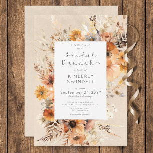Invitation Boho rustique automne cadre floral Brunch nuptial
