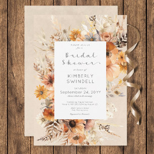 Invitation Boho Rustique Automne Fête des mariées de cadre fl