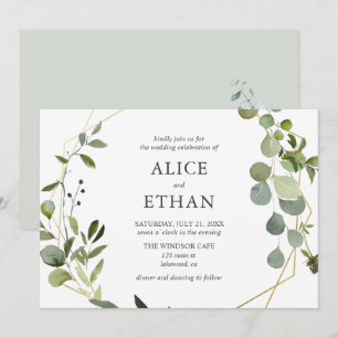 Invitation Boho rustique Botanique Mariage de verdure