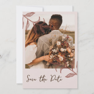 Invitation Boho rustique chic mariage photo enregistrer les c