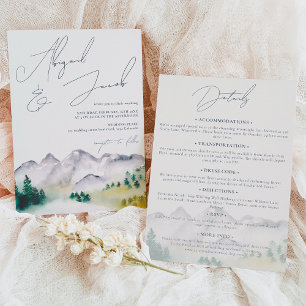 Invitation Boho rustique Colorado montagne tout en un mariage
