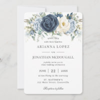 Boho Rustique Dusty Blue Ivory Floral Sage Mariage