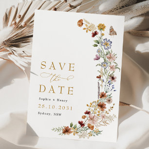 Invitation Boho Rustique Jardin Fleurs Mariage Enregistrer la