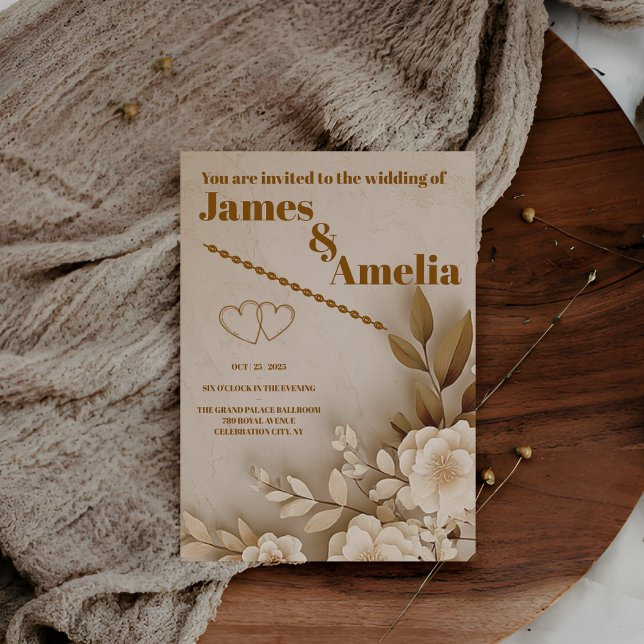 Invitation Boho Rustique | Mariage Élégant (Créateur téléchargé)