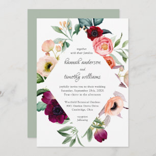 Invitation Boho rustique Mariage floral