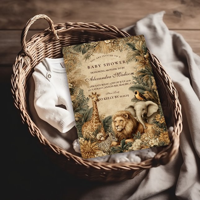 Invitation Boho Safari Animals Baby Shower (Créateur téléchargé)