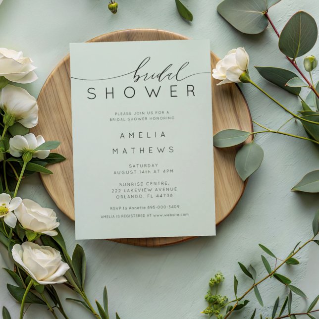Invitation Boho Sage Green Bridal Shower (Créateur téléchargé)