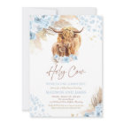 Boho Saint Vache Bleu Pampas Baby shower Garçon en