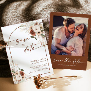 Invitation Boho Save The Date, Rustic Fall Fiançailles
