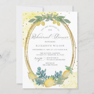 Invitation Boho Script Citrus Dîner de répétition d'été